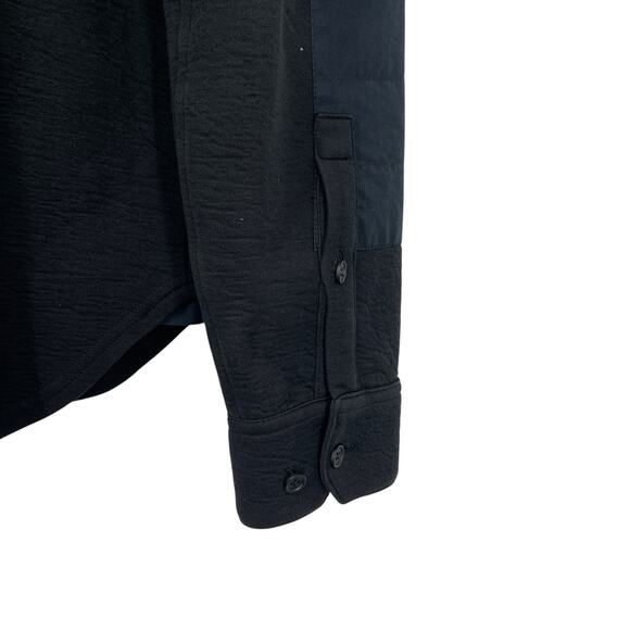 Tim Coppens Virgin Wool Blend Shirt Jacket Black Mixed Media Zip Sleeve - Picture 4 of 12